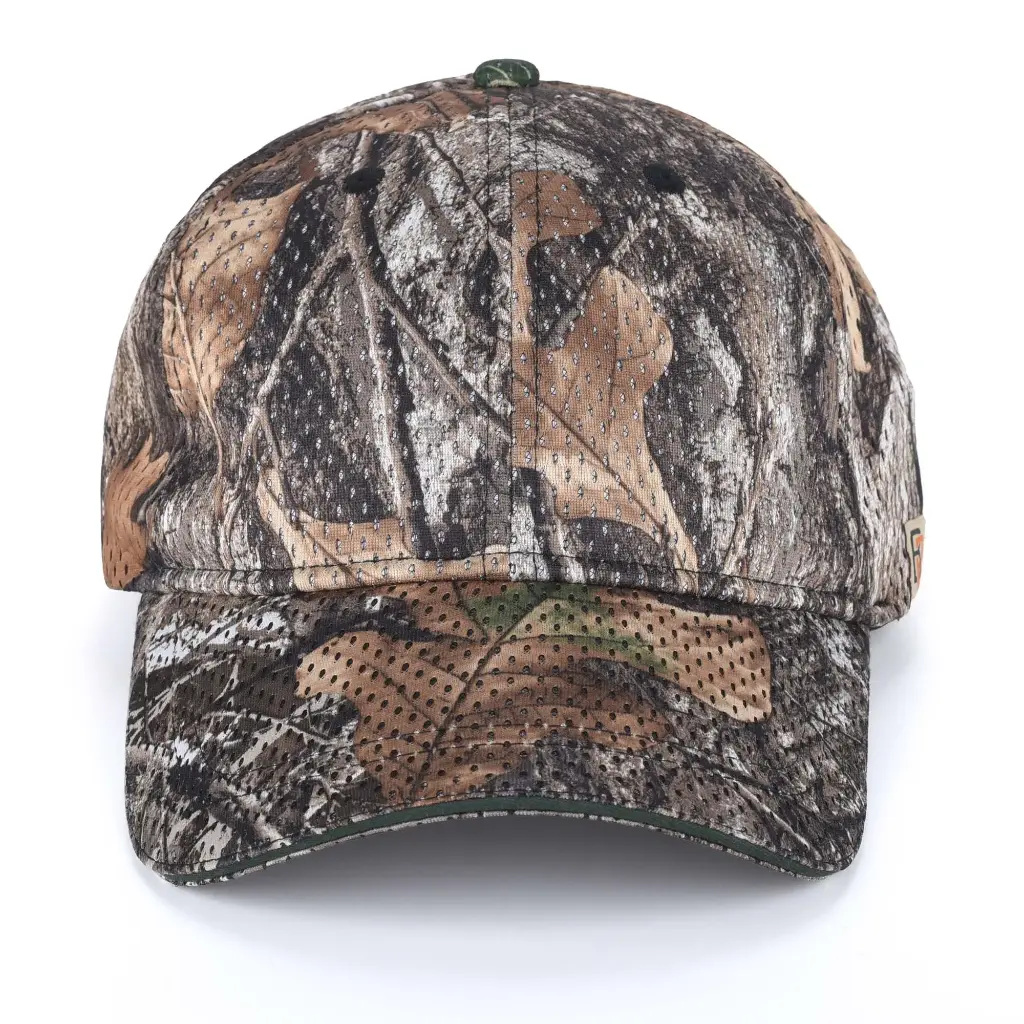 U-76RTEG RE Edge Plain Perforated Cap with Green Visor 100% Cotton Twill Cap