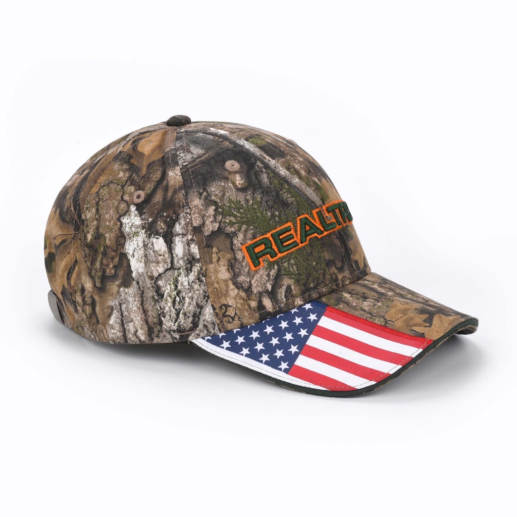 U-74APXG-1 3D Realtree Emblem with USA Flag 100% Cotton Twill Cap